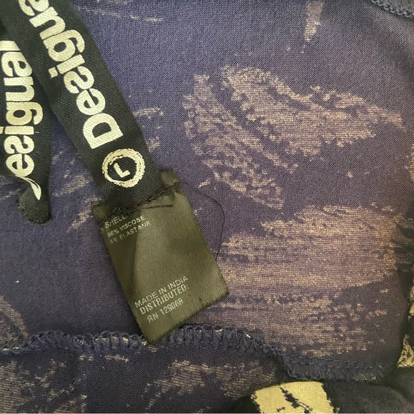 Desigual Blue White slim Midi Dress - Picture 6 of 6